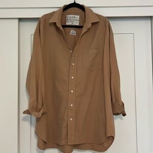 Frank and Eileen, camel Mackenzie top, one size, Italian flannel